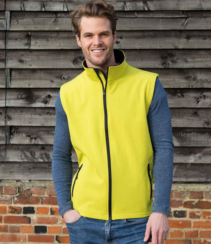 Result Core Printable Soft Shell Bodywarmer - Yellow/Black (RS232M)