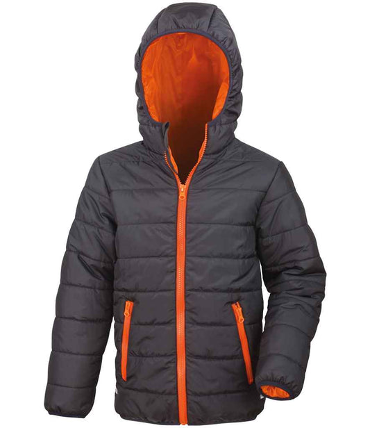 Result Core Kids Padded Jacket - Black/Orange (RS233B)