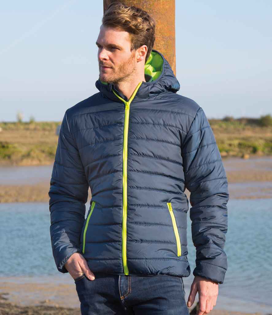 Result Core Soft Padded Jacket - Navy/Lime Green (RS233M)