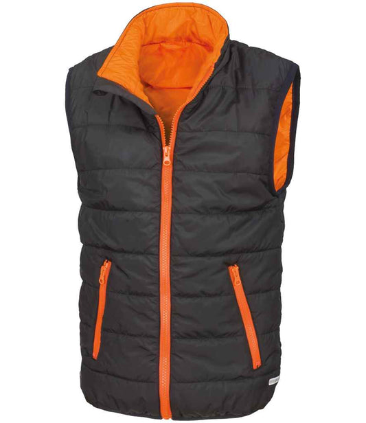 Result Core Kids Padded Bodywarmer - Black/Orange (RS234B)