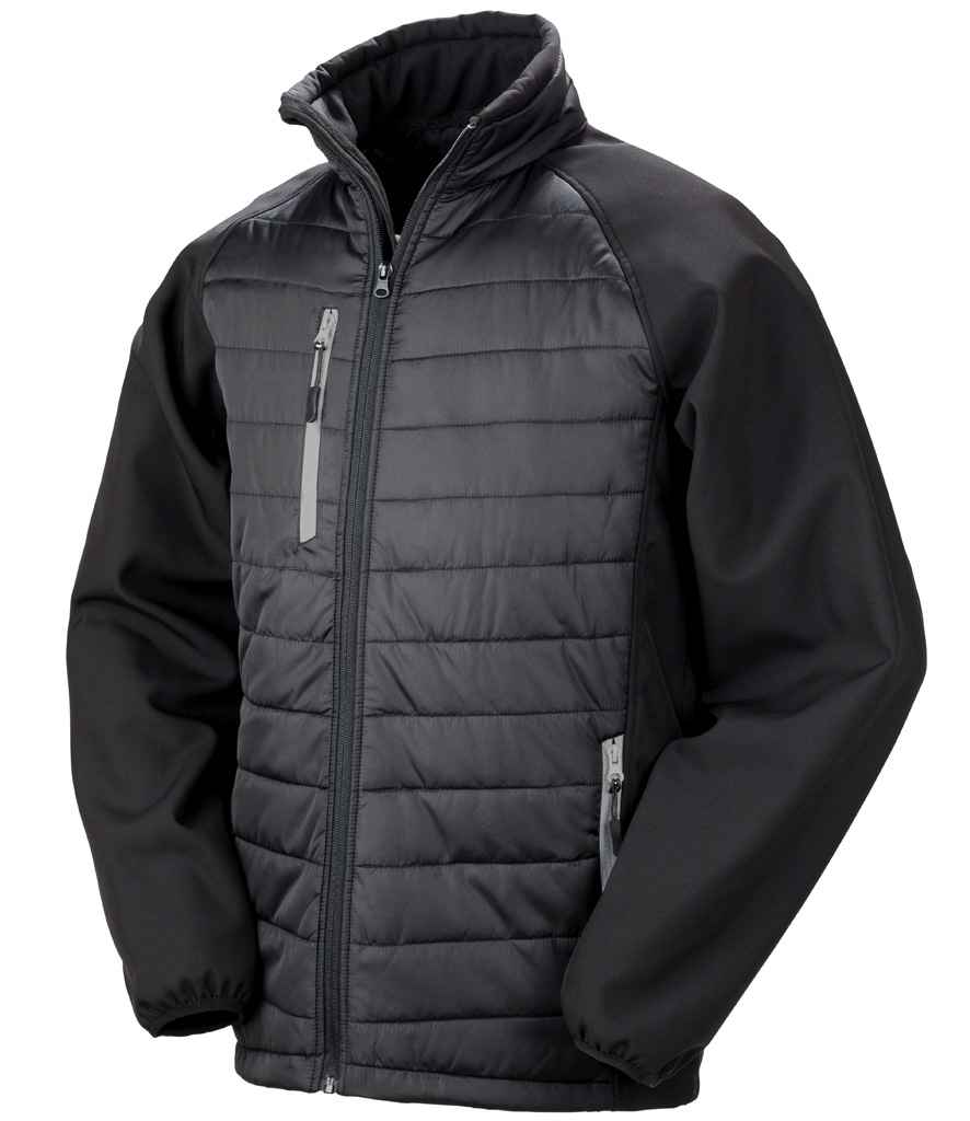 Result Genuine Recycled Compass Padded Jacket - Black/Grey (RS237)