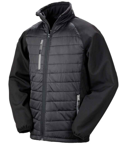 Result Genuine Recycled Compass Padded Jacket - Black/Grey (RS237)
