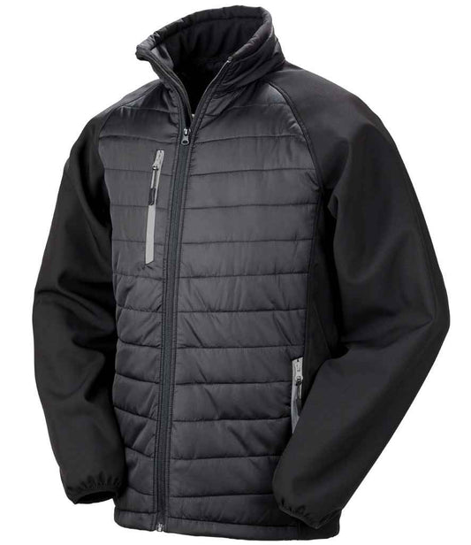 Result Genuine Recycled Compass Padded Jacket - Black/Grey (RS237)