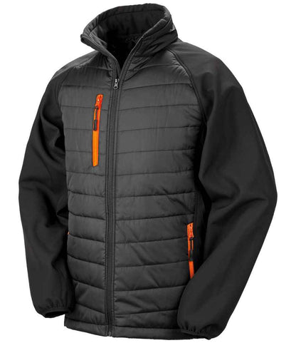Result Genuine Recycled Compass Padded Jacket - Black/Orange (RS237)
