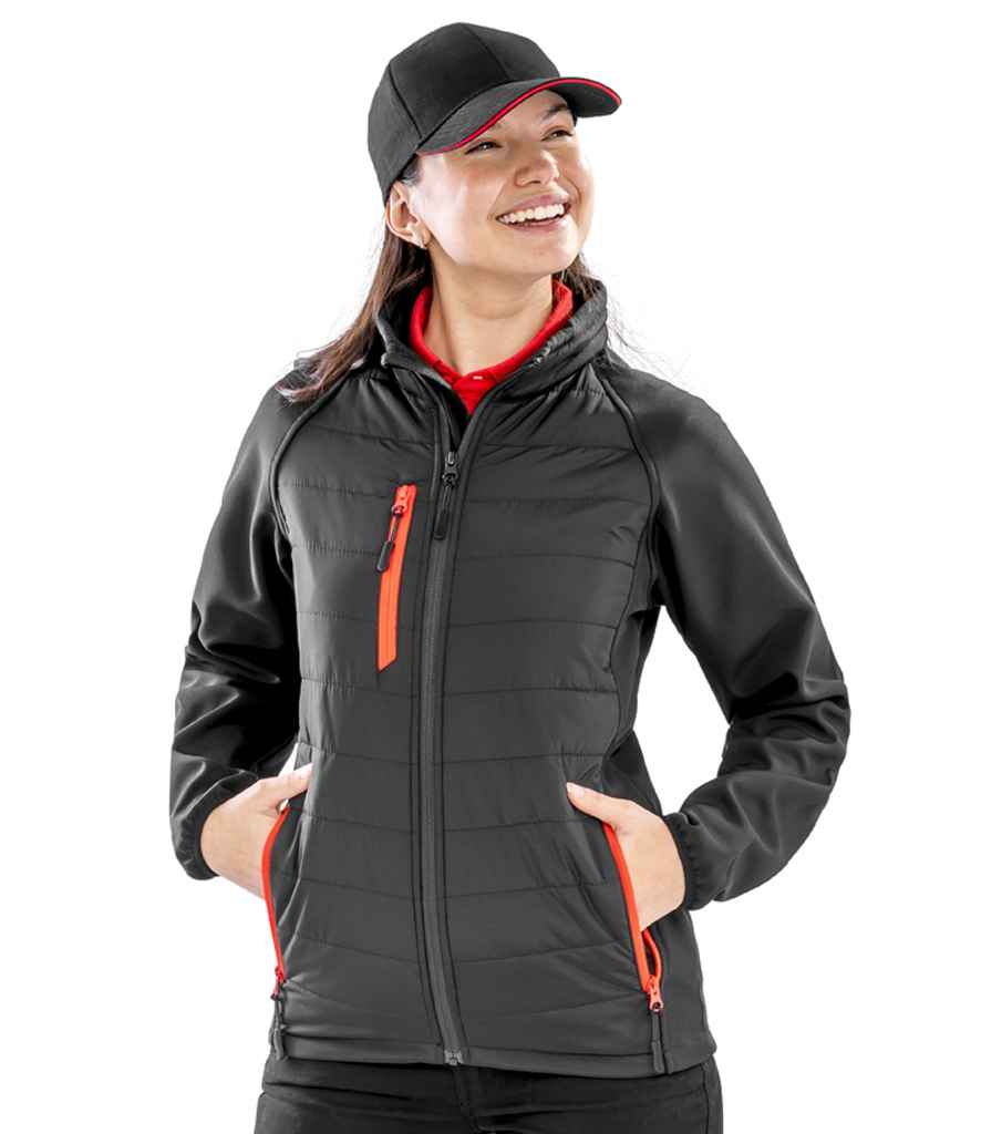 Result Genuine Recycled Compass Padded Jacket - Black/Red (RS237)