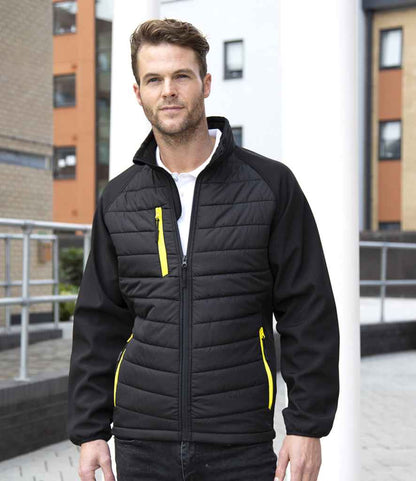 Result Genuine Recycled Compass Padded Jacket - Black/Yellow (RS237)