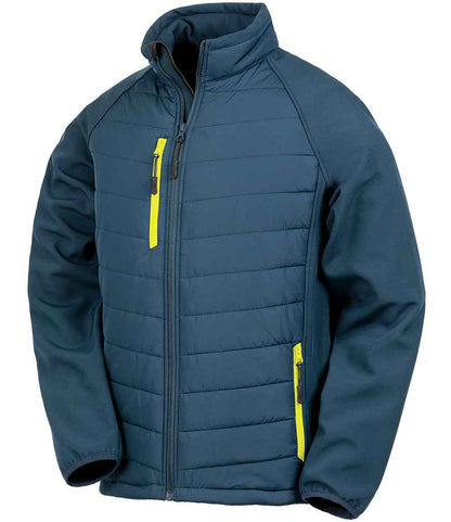 Result Genuine Recycled Compass Padded Jacket - Navy/Yellow (RS237)