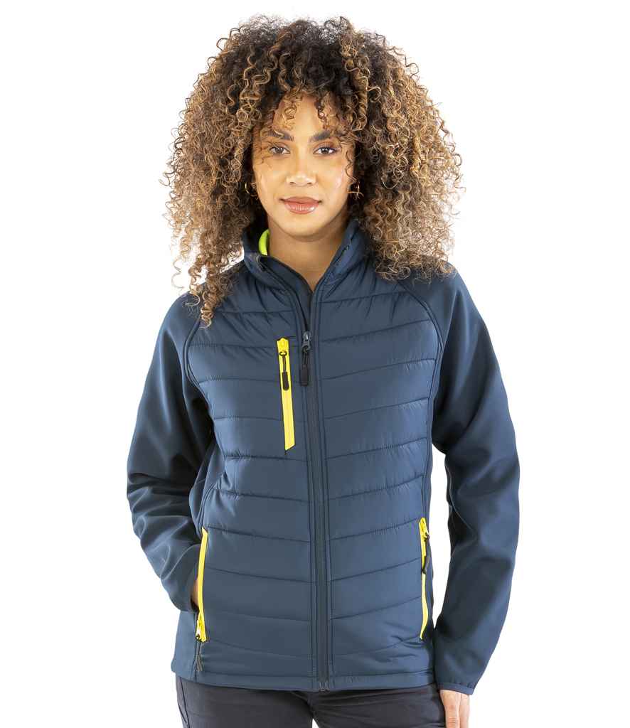 Result Genuine Recycled Compass Padded Jacket - Navy/Yellow (RS237)