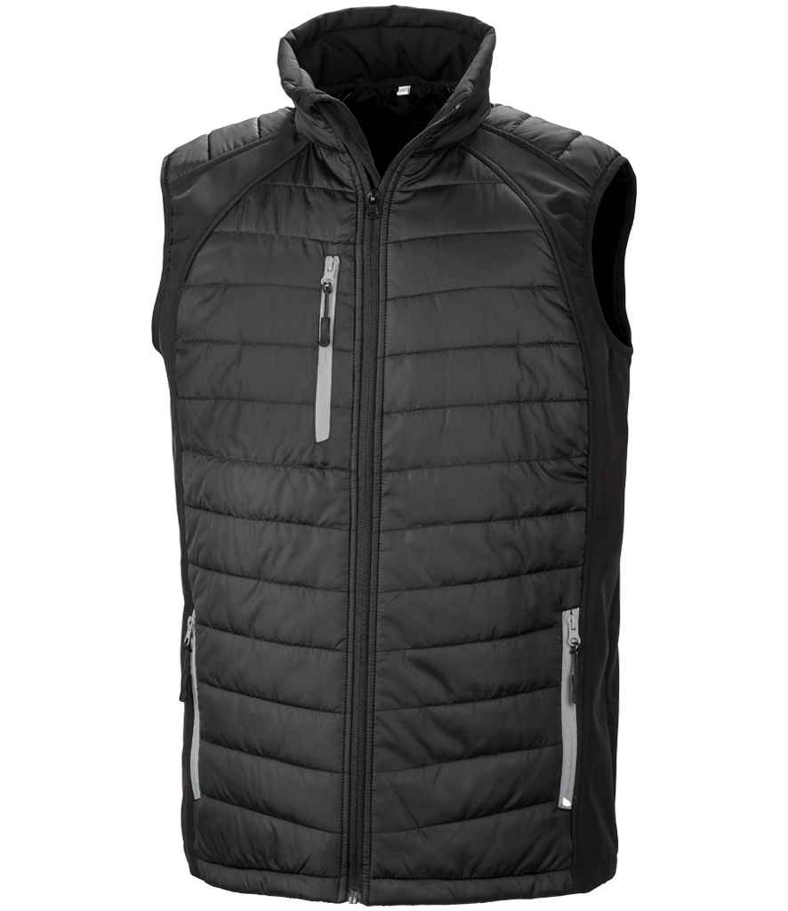 Result Genuine Recycled Compass Padded Gilet - Black/Grey (RS238)