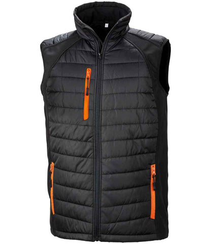 Result Genuine Recycled Compass Padded Gilet - Black/Orange (RS238)