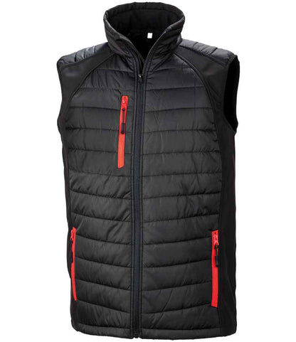 Result Genuine Recycled Compass Padded Gilet - Black/Red (RS238)