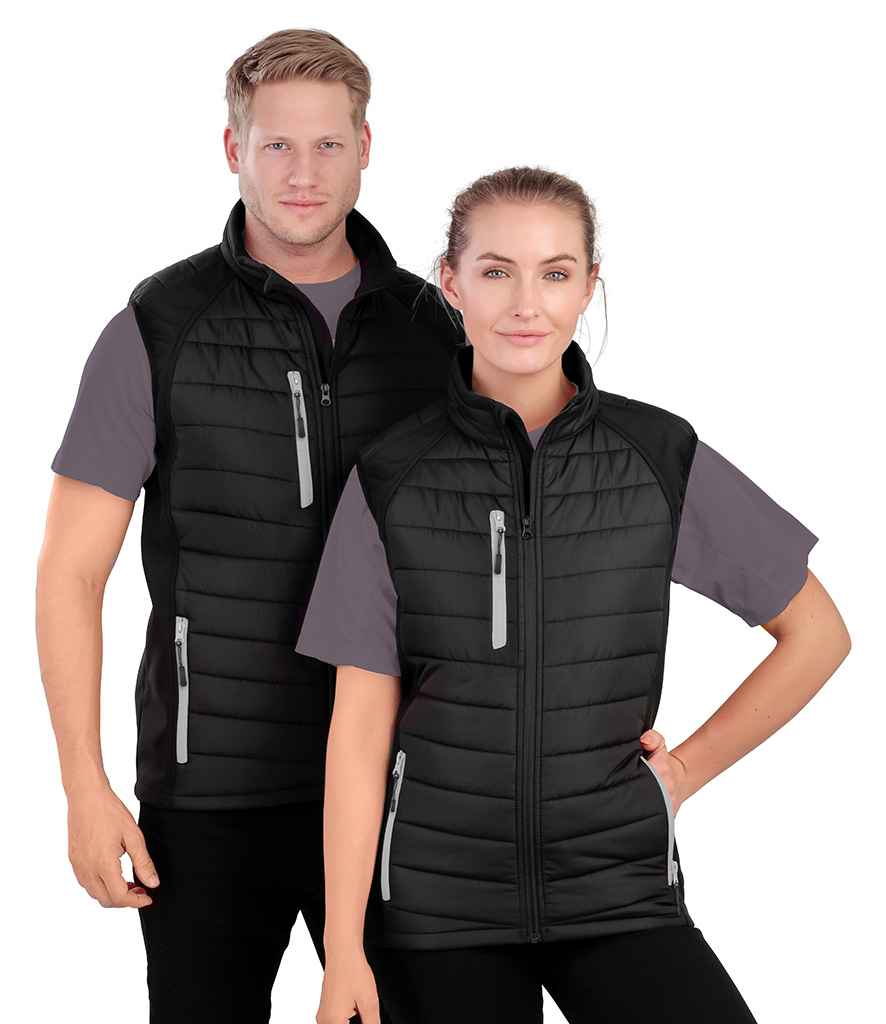 Result Genuine Recycled Compass Padded Gilet - Black/Grey (RS238)