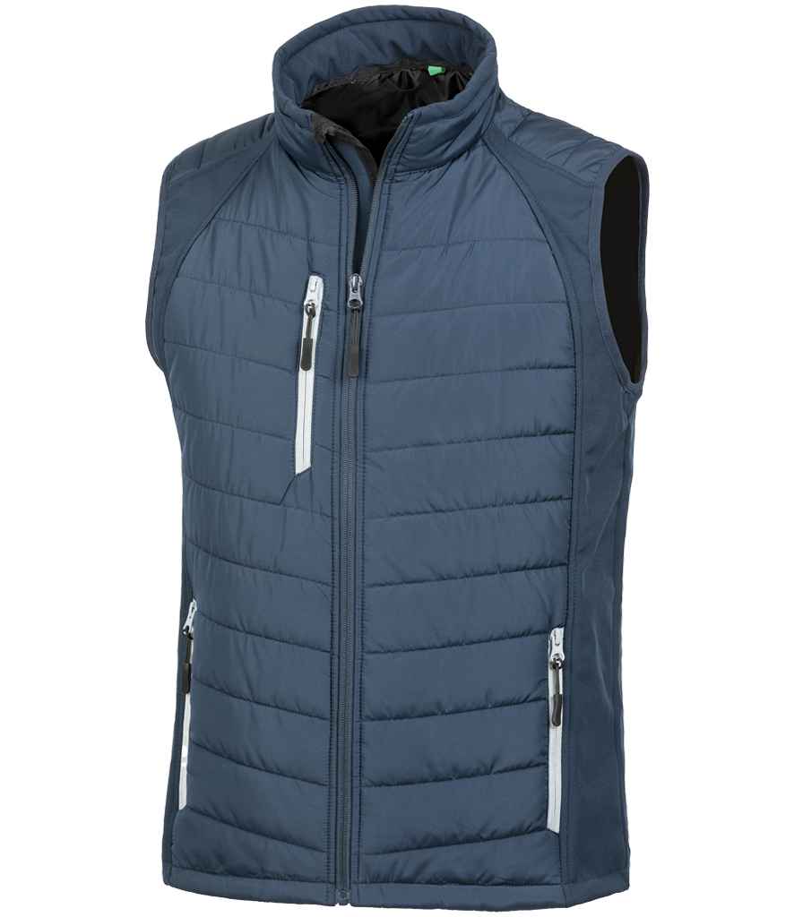 Result Genuine Recycled Compass Padded Gilet - Navy/Grey (RS238)