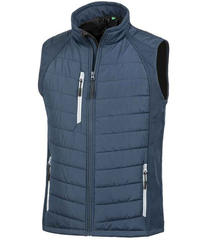 Result Genuine Recycled Compass Padded Gilet - Navy/Grey (RS238)