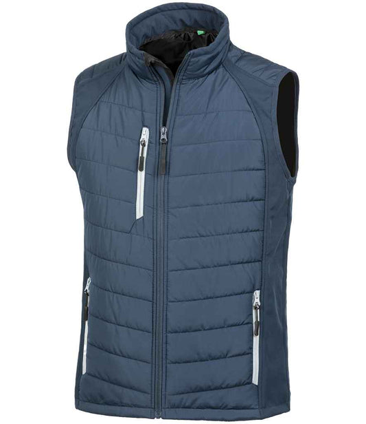 Result Genuine Recycled Compass Padded Gilet - Navy/Grey (RS238)