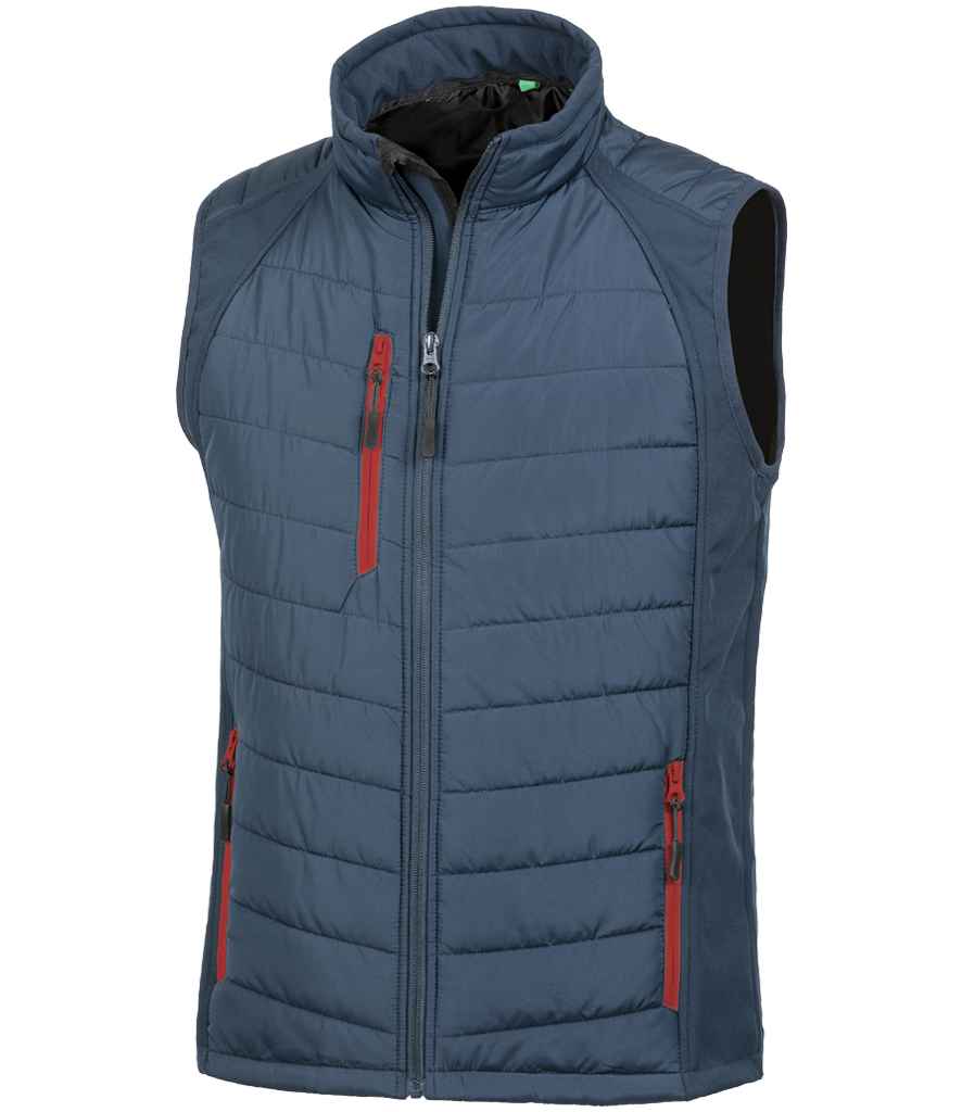 Result Genuine Recycled Compass Padded Gilet - Navy/Red (RS238)