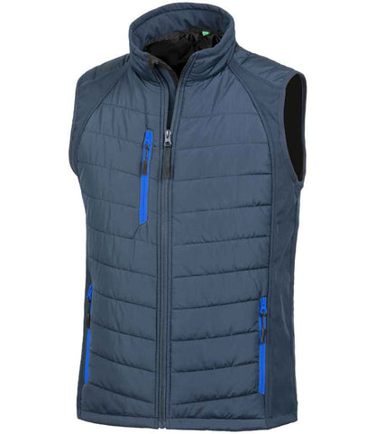 Result Genuine Recycled Compass Padded Gilet - Navy/Royal Blue (RS238)