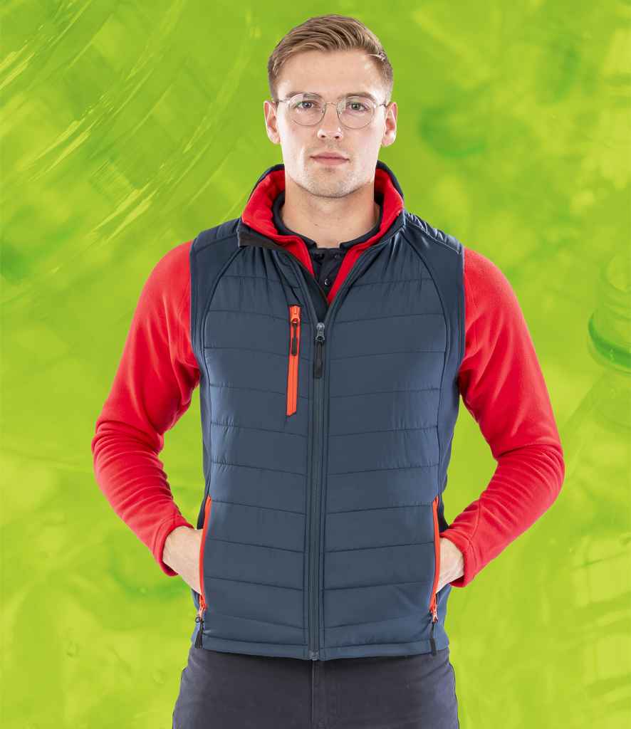 Result Genuine Recycled Compass Padded Gilet - Navy/Red (RS238)