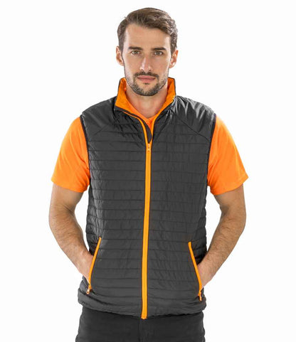 Result Genuine Recycled Thermoquilt Gilet - Black/Orange (RS239)