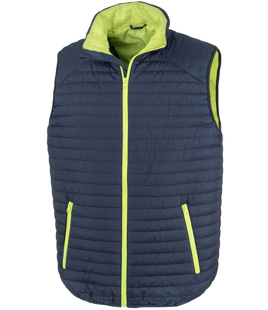 Result Genuine Recycled Thermoquilt Gilet - Navy/Lime Green (RS239)