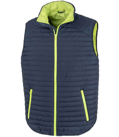 Result Genuine Recycled Thermoquilt Gilet - Navy/Lime Green (RS239)