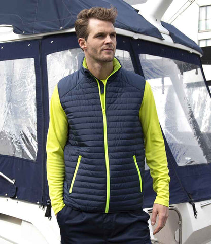 Result Genuine Recycled Thermoquilt Gilet - Navy/Lime Green (RS239)