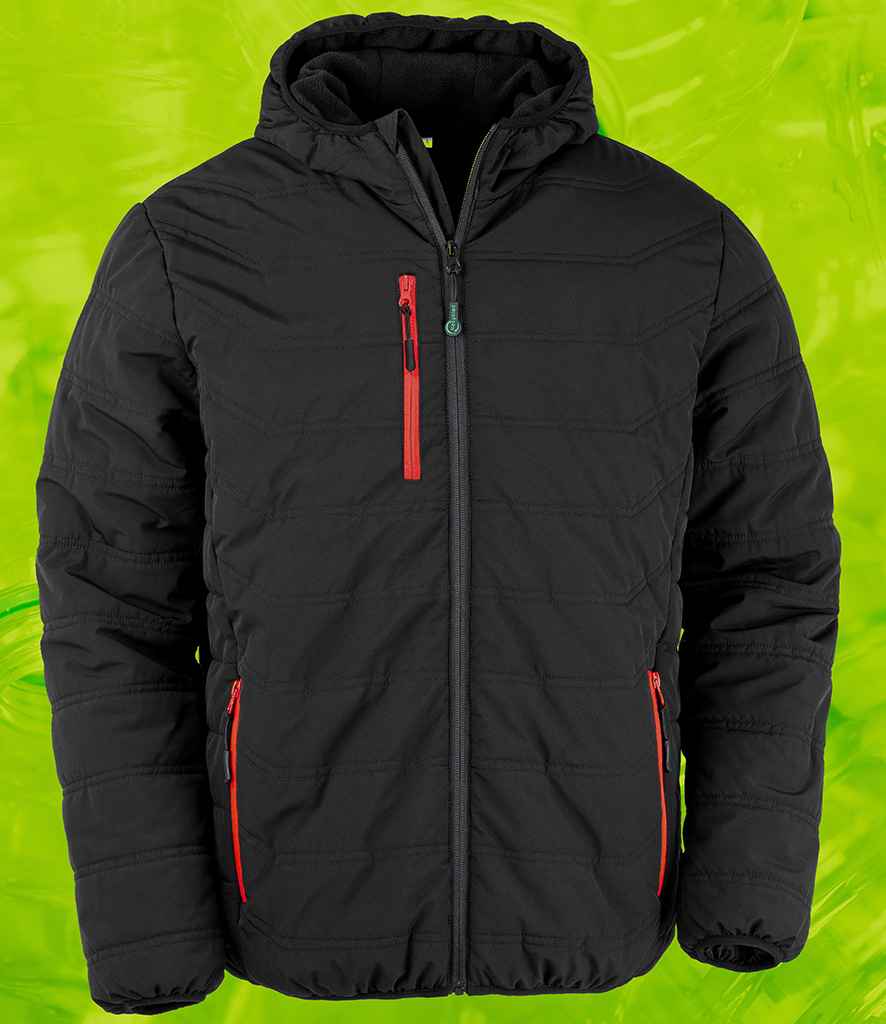 Result Genuine Recycled Compass Padded Winter Jacket - Black/Red (RS240)