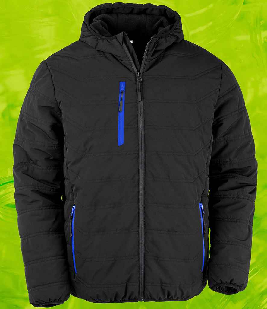 Result Genuine Recycled Compass Padded Winter Jacket - Black/Royal Blue (RS240)