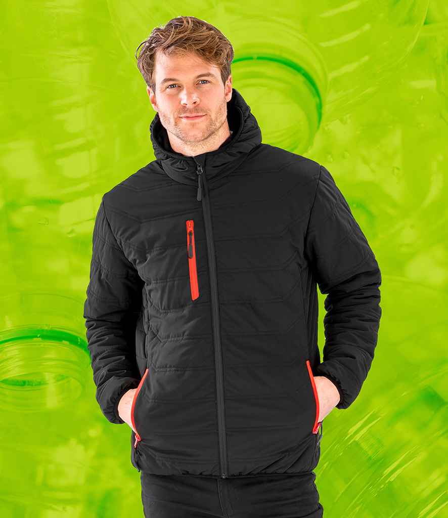 Result Genuine Recycled Compass Padded Winter Jacket - Black/Red (RS240)