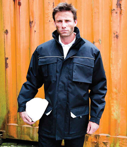 Result Work-Guard Sabre Long Coat - Navy (RS301)