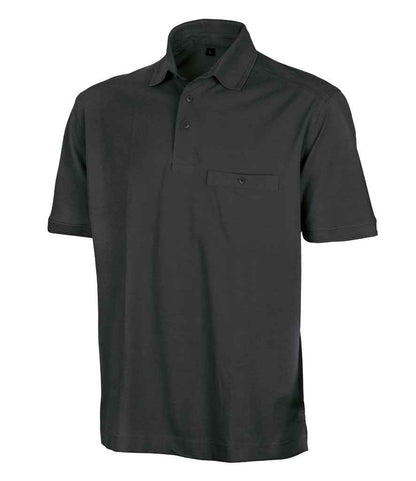 Result Work-Guard Apex Pocket Piqué Polo Shirt - Black (RS312)