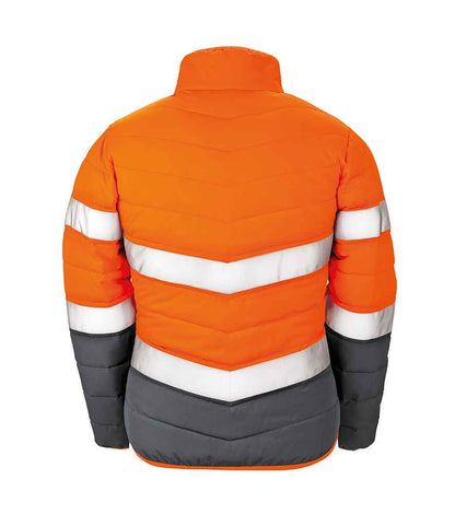 Result Safe-Guard Ladies Soft Safety Jacket - Fluorescent Orange/Grey (RS325F)