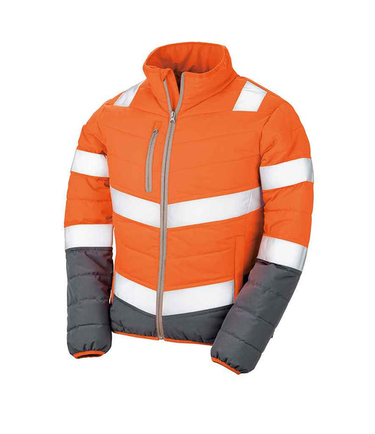 Result Safe-Guard Ladies Soft Safety Jacket - Fluorescent Orange/Grey (RS325F)