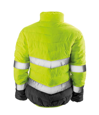 Result Safe-Guard Ladies Soft Safety Jacket - Fluorescent Yellow/Grey (RS325F)