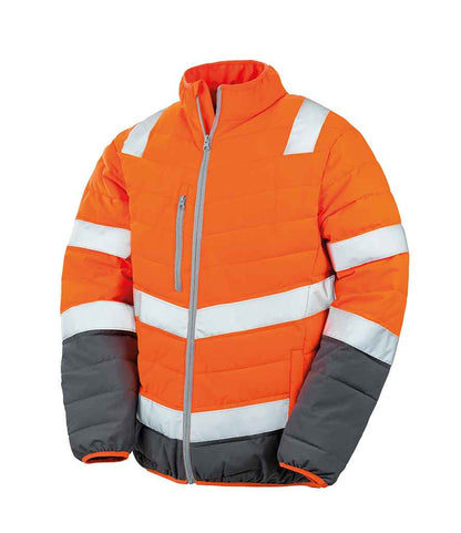 Result Safe-Guard Soft Safety Jacket - Fluorescent Orange/Grey (RS325M)
