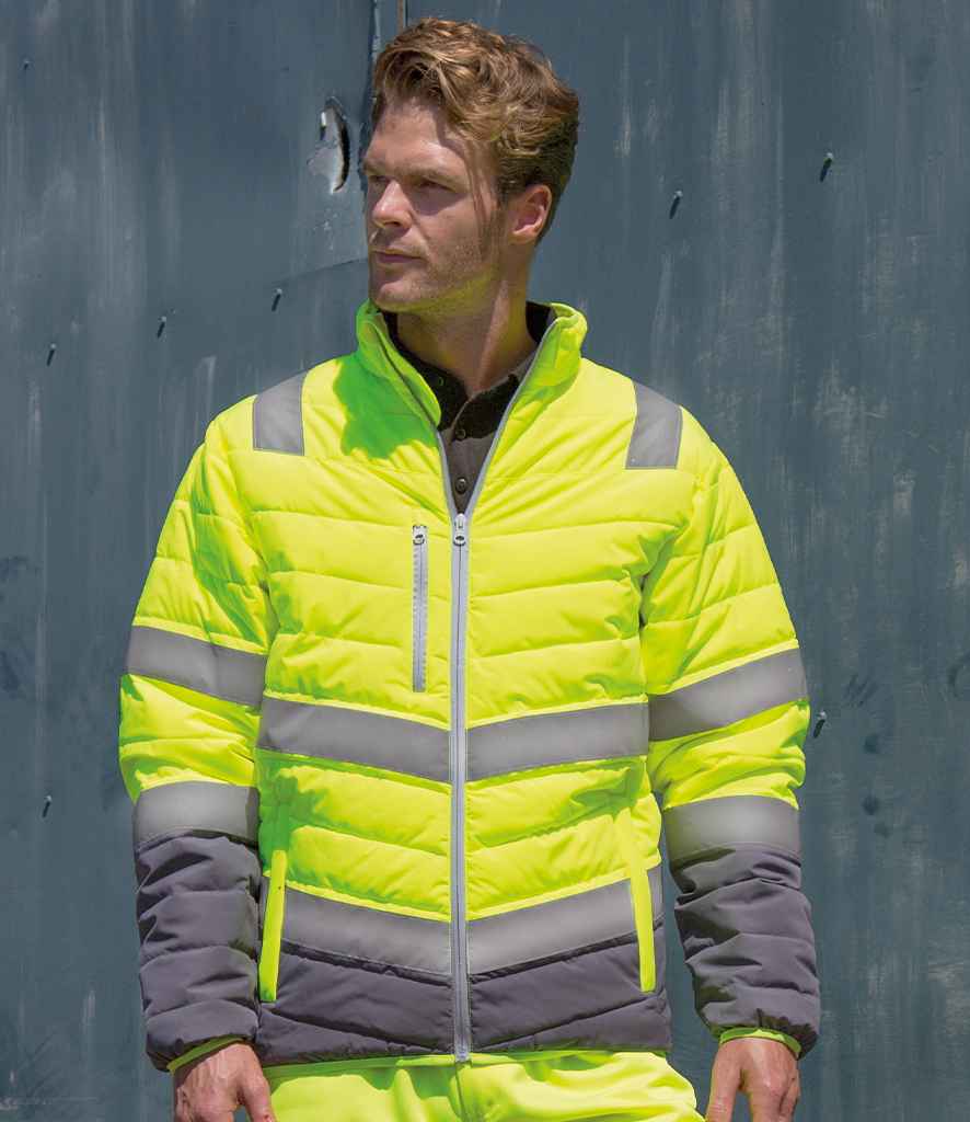 Result Safe-Guard Soft Safety Jacket - Fluorescent Yellow/Grey (RS325M)