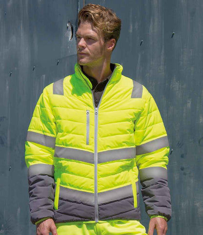 Result Safe-Guard Soft Safety Jacket - Fluorescent Yellow/Grey (RS325M)