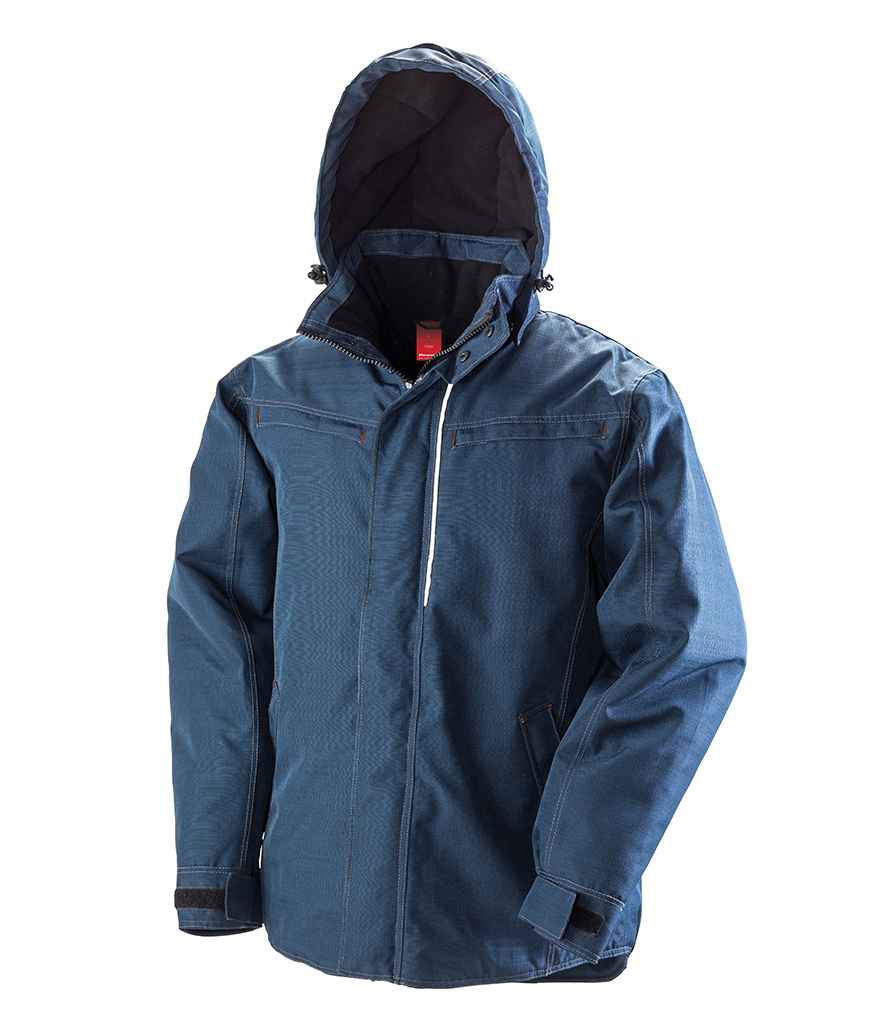 Result Work-Guard Denim Texture Rugged Jacket - Navy (RS326)