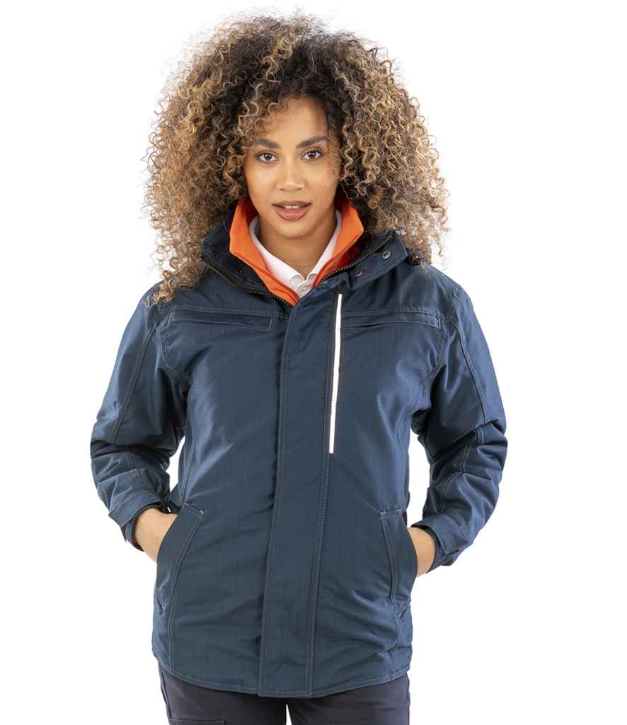 Result Work-Guard Denim Texture Rugged Jacket - Navy (RS326)