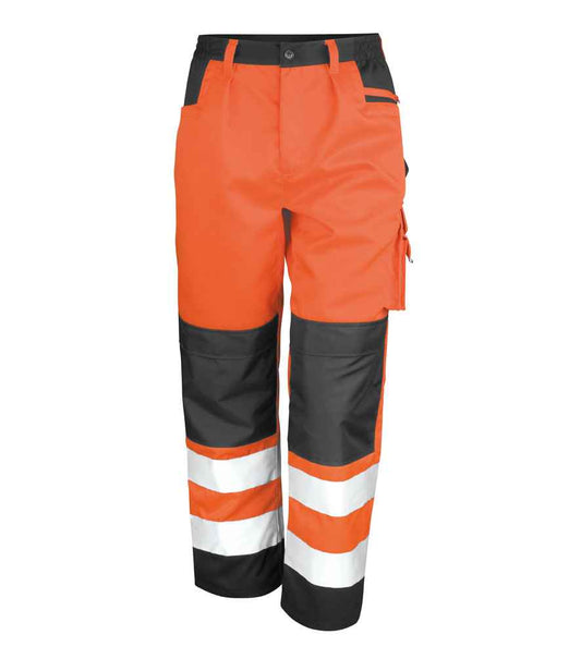 Result Safe-Guard Hi-Vis Cargo Trousers - Fluorescent Orange (RS327)