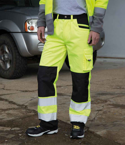 Result Safe-Guard Hi-Vis Cargo Trousers - Fluorescent Yellow (RS327)