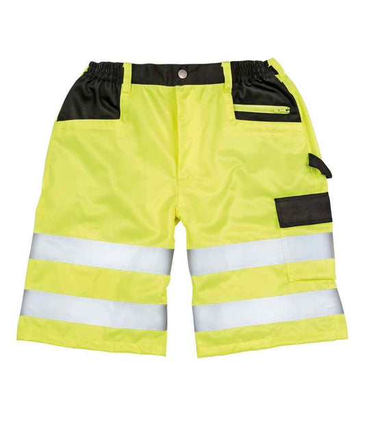 Result Safe-Guard Hi-Vis Cargo Shorts - Fluorescent Yellow (RS328)