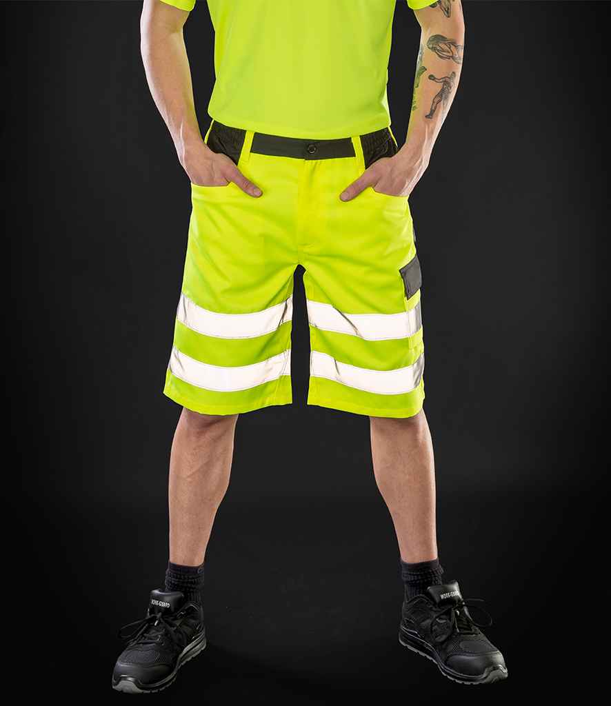 Result Safe-Guard Hi-Vis Cargo Shorts - Fluorescent Yellow (RS328)