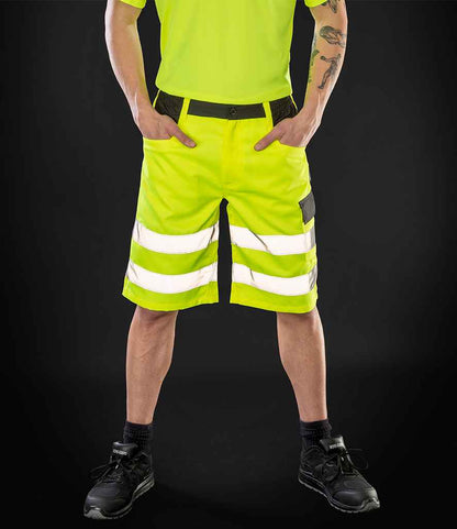 Result Safe-Guard Hi-Vis Cargo Shorts - Fluorescent Yellow (RS328)