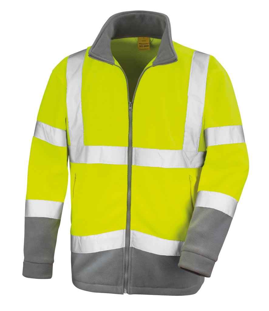 Result Safe-Guard Hi-Vis Micro Fleece Jacket - Fluorescent Yellow (RS329)