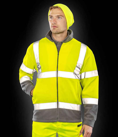 Result Safe-Guard Hi-Vis Micro Fleece Jacket - Fluorescent Yellow (RS329)