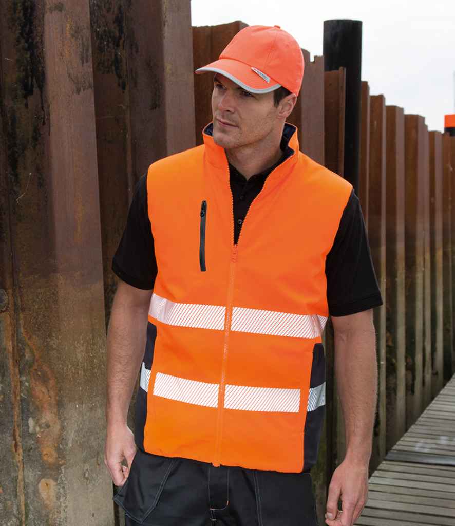 Result Safe-Guard Reversible Soft Padded Gilet - Fluorescent Orange/Navy (RS332)