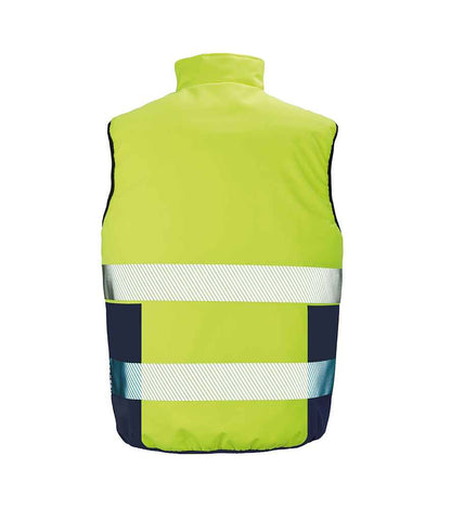 Result Safe-Guard Reversible Soft Padded Gilet - Fluorescent Yellow/Navy (RS332)