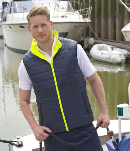 Result Safe-Guard Reversible Soft Padded Gilet - Fluorescent Yellow/Navy (RS332)