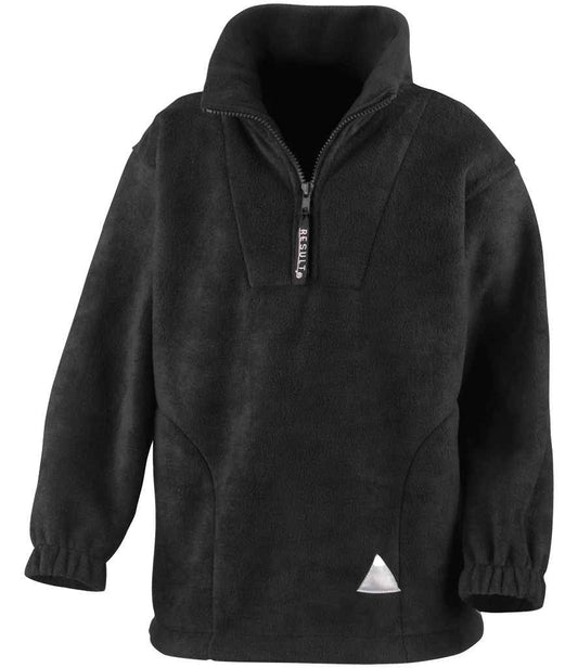 Result Kids/Youths Zip Neck Polartherm™ Fleece - Black (RS33B)